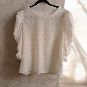 Lg White Dot Blouse